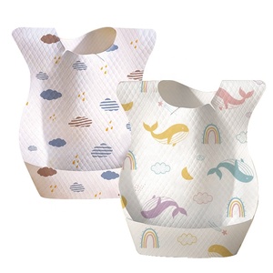 Wholesale Custom Waterproof <strong>Disposable</strong> Baby <strong>Bib</strong> for Feeding Portable Nonwoven Durable Breathable for Toddlers - Product Image 1