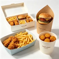 Boîte alimentaire en papier kraft de haute qualité en gros, boîte bento jetable pour plats à emporter, emballage personnalisé pour snacks et restauration rapide avec encre à base de soja