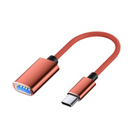 Logotipo personalizado de aleación de aluminio tipo C USB OTG Cable adaptador para teléfono inteligente OTG Flash Drive Tablet
