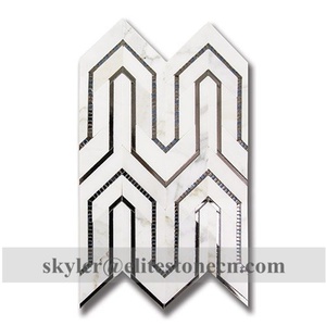 Mosaïque de marbre blanc ALLURE RUG MOSAIC CARRARA BELLA PEARL GRAY, carreaux de luxe en jet d'eau pour bar, restaurant, villa, hôtel - Product Image 4