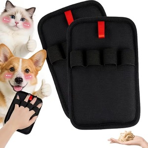 Gants anti-poils pour animaux de compagnie, à deux ou quatre doigts, portables, pour chat et chien, en tissu anti-statique - Product Image 1