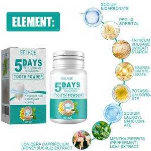 EELHOE 50g 5 jours <span class=keywords><strong>de</strong></span> poudre pour <span class=keywords><strong>dents</strong></span> nettoyage des <span class=keywords><strong>dents</strong></span> éclaircissant rafraîchissant poudre pour soins bucco-dentaires - Product Image 6