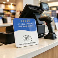 En gros, Panneau de table en PVC durable, étanche, personnalisable, avec puce NFC programmable pour avis Google et retour client