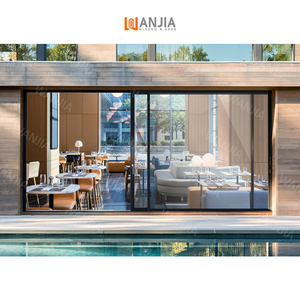 Portes coulissantes en aluminium au design minimaliste WANJIA, portes coulissantes en verre pour patio, portes coulissantes extérieures pour patio - Product Image 5
