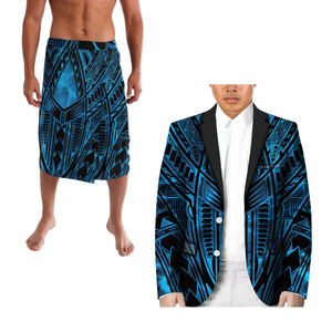 Completo Casual da Uomo Stile Retrò Polinesia Tonga con Kimono a Maniche Lunghe e Cardigan <span class=keywords><strong>Ie</strong></span> Due Pezzi - Product Image 3