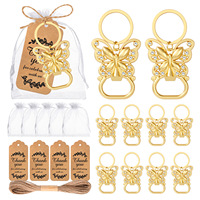 Décapsuleur personnalisé en alliage doré vintage avec cristaux et motif papillon, porte-clés décapsuleur papillon, cadeau de fête