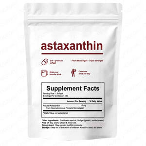 Suplemento Alimenticio de Alta Pureza al por Mayor, Extracto de Algas Rojas, Astaxantina en Cápsulas Blandas, Sin GMO, Sin Gluten, Antioxidante - Product Image 2