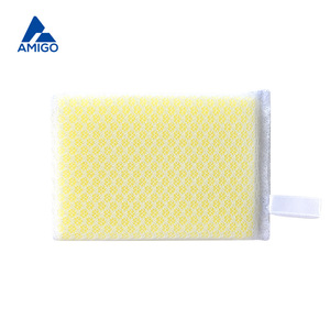 Amigo Diamond Pattern <b>Yellow</b> <b>Sponge</b> Pad Rectangle Kitchen Cleaning Non-Scratch Dishcloth 2 Pack - Product Image 4