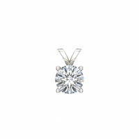 Pendentif en or blanc 14 carats avec diamant naturel solitaire taille brillant rond de 0,30 ct, breloque tendance pour femme pour anniversaire, sans chaîne