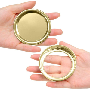 Tapas de enlatado de <span class=keywords><strong>boca</strong></span> regular 70mm 86 Tapa de rosca de metal separada y dividida de dos piezas para tarro Mason - Product Image 3