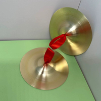 Percussion Instruments and Other Accessories, Traditional Chinese Brass Cymbals with Red Hands and Cymbals Suitable