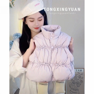 Tongxingyuan Girls Cotton Vest Pink Thickening Solid Color Warm Winter Outerwear For Baby Girl - Product Image 2