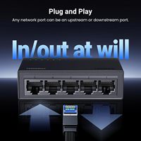 UGREEN Switch Gigabit Ethernet de 5 Puertos, 1.6Gbps, Apilable, Plug&Play, Montaje en Pared/Escritorio, Hub de Red para Laptop y Router