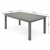 Table à manger de jardin moderne 6 places extensible en aluminium Ensemble de mobilier d'extérieur pour cour Mobilier de chambre en métal confortable