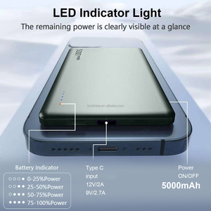 พาวเวอร์แบงค์แม่เหล็กบางพิเศษขนาด15วัตต์เครื่องชาร์จไร้สายสำหรับ <span class=keywords><strong>iPhone</strong></span> 16 15 14 <span class=keywords><strong>13</strong></span> <span class=keywords><strong>Pro</strong></span> สูงสุด5000มิลลิแอมป์ต่อ Qi2 qi2 - Product Image 6