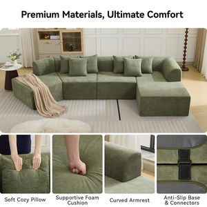 Tendencia en TikTok y con MOQ Bajo, Sofá Reclinable Convertible en Forma de L, Relleno de Esponja, Tapizado en Terciopelo, para Negocios en Línea - Product Image 4