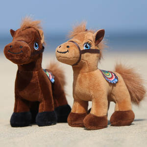 定制白色棕色马娃娃吊坠钥匙扣吉祥物毛绒玩具包吊坠 - Product Image 3