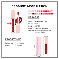 Gloss à lèvres brillant en gros, logo personnalisé, effet scintillant, haute qualité, végétalien, repulpant, haute brillance