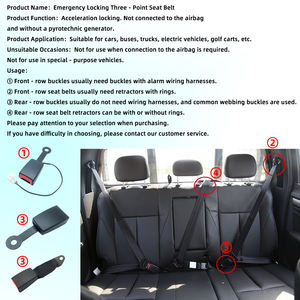 Ceinture de sécurité automobile rétractable à 3 points avec verrouillage d'urgence pour <span class=keywords><strong>conducteur</strong></span> – Pièces de rechange certifiées pour la sécurité des voitures - Product Image 6