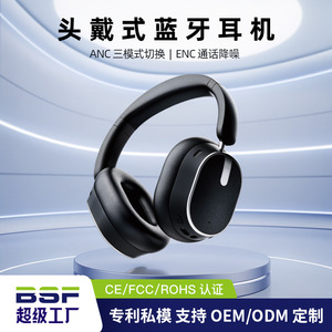 Audífonos BsiNFn Over-Ear, Bluetooth, Cableados e Inalámbricos, Modo Dual, Cancelación de Ruido ANC/ENC, Diseño Cómodo en Cuero - Product Image 5