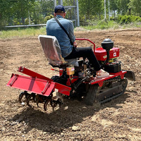 Mini tracteur chenillé 5 en 1 avec 5 accessoires offerts, 25HP/35HP, chenilles en caoutchouc, rotoculteur, cultivateur pour travaux agricoles polyvalents