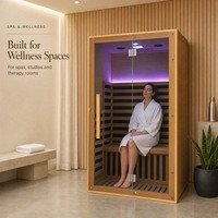 Ruang Sauna Inframerah Jauh Modern Kayu Solid Pemanas Listrik Kabin Sauna Uap Dalam Ruangan untuk Vila Rumah