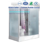 Cabine de douche en verre préfabriquée intégrée, design moderne et luxueux, forme carrée, verre trempé, alliage d'aluminium, modulaire, prête à l'emploi
