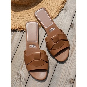 Sandalias de Lujo de Diseñador para Mujer 2025 Nuevas Tejidas con Cómoda Suela Casual de Verano, Pantuflas Planas para Mujer - Product Image 2