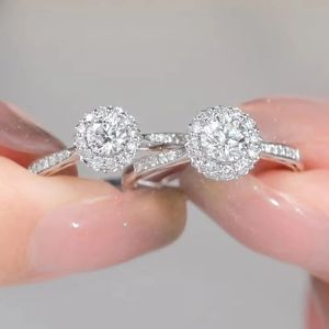 Bague de fiançailles Xinfly personnalisée en or blanc massif 18 carats, diamant de haute qualité 0,3 ct, style tendance pour mariage et soirée - Product Image 1