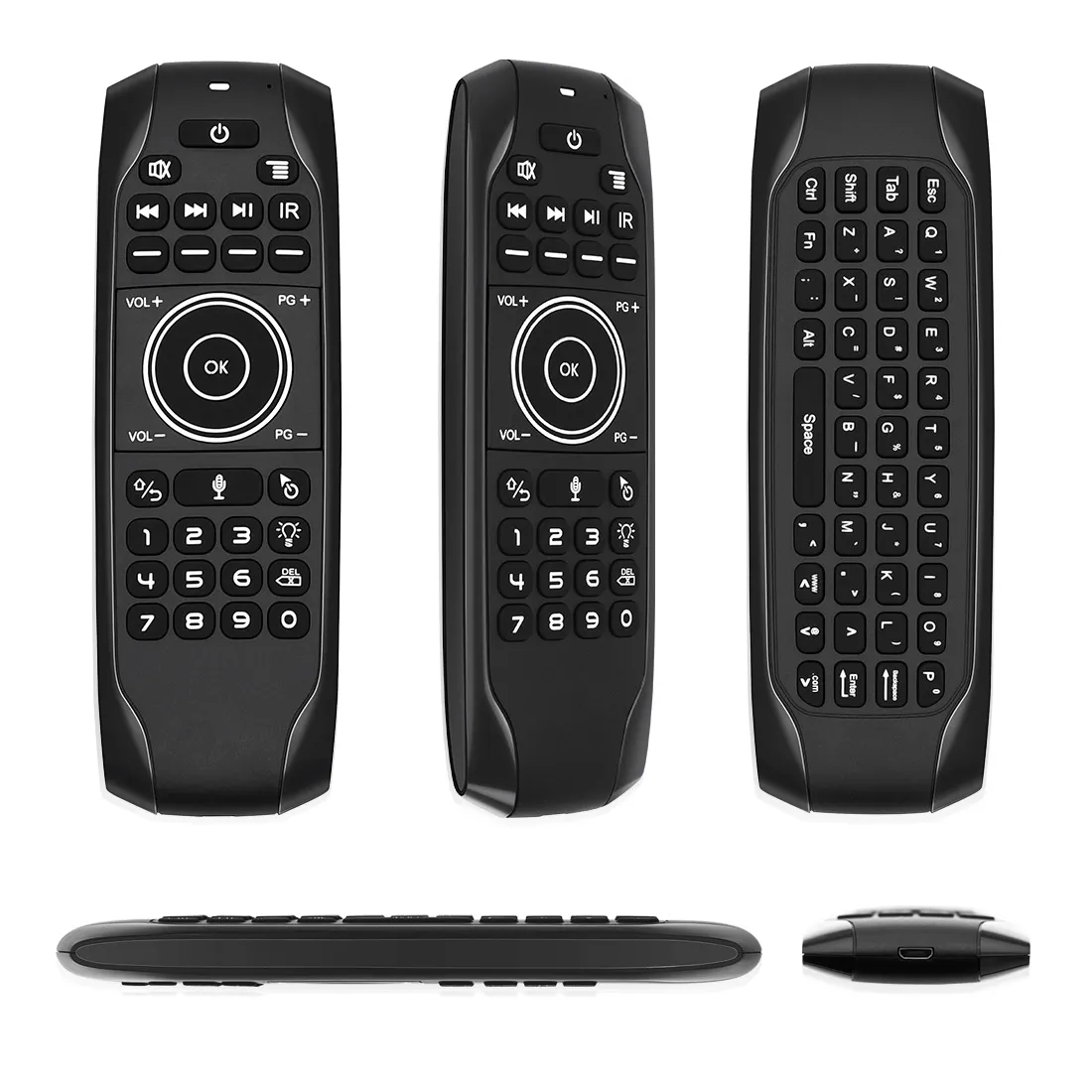 Universal G7v Pro Voice Remote Control Tv Usb Rechargeable Backlit Keyboard G7 Smart Tv 2.4g Wireless Air Mouse