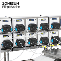 Machine de remplissage et de bouchage de flacons de produits chimiques liquides à petit volume ZONESUN ZS-AFY1, pompe péristaltique à haute vitesse à 10 têtes, monobloc