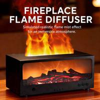 Diffuseur d'arômes ultrasonique réaliste avec effet de flamme de cheminée, humidificateur à vapeur simulant des bûches, pour la décoration intérieure