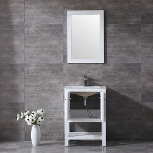 ตู้ห้องน้ำไม้จริงเคลือบเงาและไม้อัดทรงสี่เหลี่ยมทันสมัย พร้อมกระจกติดกรอบและอ่างเซรามิก ผลิตในเวียดนาม - Product Image 5