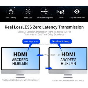 <span class=keywords><strong>HDMI</strong></span> <span class=keywords><strong>Coax</strong></span> <span class=keywords><strong>Extender</strong></span> Hơn Độc RG59/RG-6U Cáp Đồng Trục Với F Loại RF Kết Nối Đồng Trục Hỗ Trợ 1080P 300 M 984ft - Product Image 2