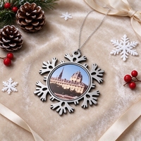 Ornements de Noël en métal vierges pour sublimation, décoration d'arbre en stock, expédition rapide, impression photo personnalisée, boule de Noël flocon de neige en métal