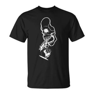 T-shirt Skeleton Gun in cotone nero unisex per adulti taglia SML XL XXL - Product Image 1