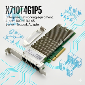 การ์ดเชื่อมต่อเครือข่ายแบบมีสาย X710-T4 X710T4G1P5 PCIe 3.0x8 4 พอร์ต 10GbE RJ-45 สำหรับเซิร์ฟเวอร์ มีสินค้าในสต็อก - Product Image 1