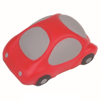 Balle anti-stress souple en forme de voiture de sport rouge, jouets anti-stress en gros, logo personnalisé, jouets anti-stress en PU pour le transport