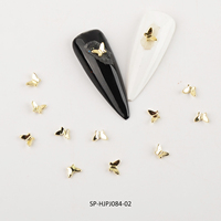 Alliage de métal papillon Nail Art décoration 3D métallique or argent flocons manucure bricolage Nail Charms bijoux Gem Nail Parts