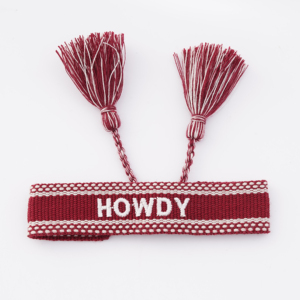 Bracelets personnalisés pour le jour du match, bracelet brodé ajustable Howdy, bracelet d'amitié tissé - Product Image 5
