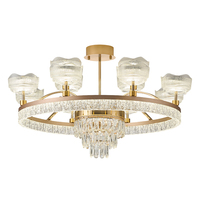 Lustre moderne de luxe en acier inoxydable et acrylique DUOMEIJU, lampe de décoration pour la maison et le bureau, luminaire suspendu au plafond à LED, Ra90