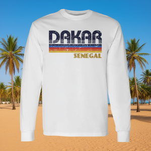 Camiseta de manga larga Dakar Senegal, diseño retro, unisex, talla para adultos - Product Image 3