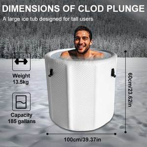 Vanace High Quality Black DWF Oval Inflatable Ice Bath Tub Drop Stitch Fabric 1-Person Portable for Cold Plunge Sports Recovery - Product Image 4