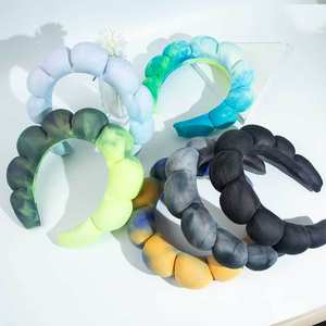 Logo personnalisé Nuage Éponge Spa Bandeaux Antidérapant Puffy Chapeaux Avec Bracelet Rose Maquillage Bandeau Ensemble Accessoires De Cheveux - Product Image 5