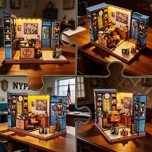 Casas de Muñecas de Agencia de Detectives, Rompecabezas 3D de Madera, Arquitectura en Miniatura Ecológica, Set de Regalo para Rincón de Lectura, Juguete Educativo de Dibujos Animados para Armar - Product Image 3