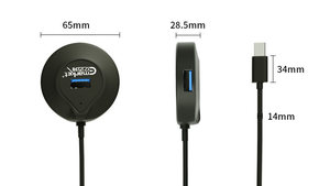 En Stock 3-en-1 USB C Hub Fuente de alimentación ABS Shell PVC Jacket 4 puertos USB 3,0 5Gbps Tipo C 3,0 Hub para una transferencia de datos eficiente - Product Image 2