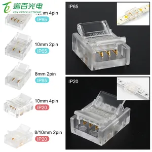 Conector de tira LED de 2 pines/4 pines a Stip para RGB 2835 3528 5050, Terminal de luz LED, Conector de empalme, 5 uds.