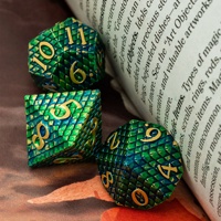 Udixi Polyhedral RPG Dungeons and Dragons Jeu de dés en métal personnalisé avec logo et motif d'écailles de dragon