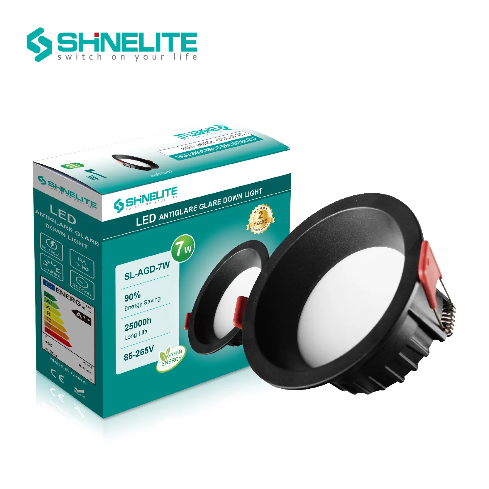 Shinelite anti-éblouissement Downlight noir blanc couleur LED Downlight 7 12 15 18 30W anti-éblouissement Downlight