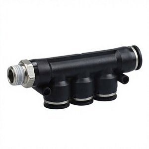 PKB Gewindegerade Fünfwege-Schnellkupplung mit variablem Durchmesser, pneumatische Schnellkupplung, Schnelltrachealkupplung 4 6 8 10 12 mm, 0,3 kg - Product Image 2